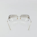 CHANEL COCO Mark Sunglasses metal Silver tone CC Auth 186236M-3