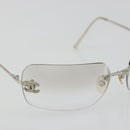 CHANEL COCO Mark Sunglasses metal Silver tone CC Auth 186236M-6