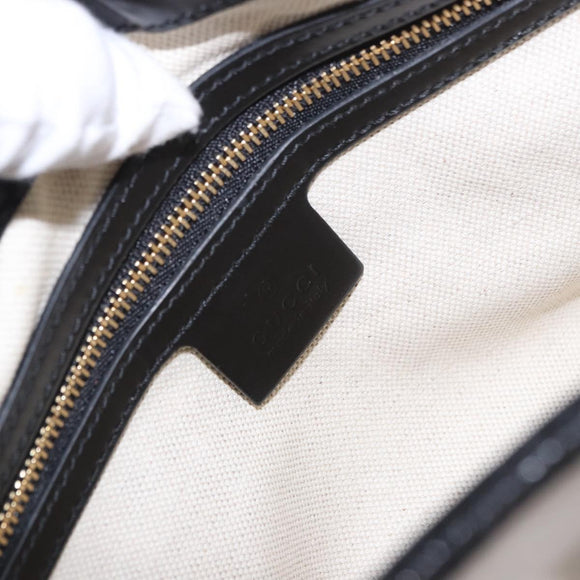 GUCCI New Jackie 1961 Bag Leather 2way White Gold black 636706 Auth 186238V