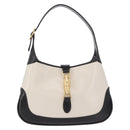 GUCCI New Jackie 1961 Bag Leather 2way White Gold black 636706 Auth 186238V-2