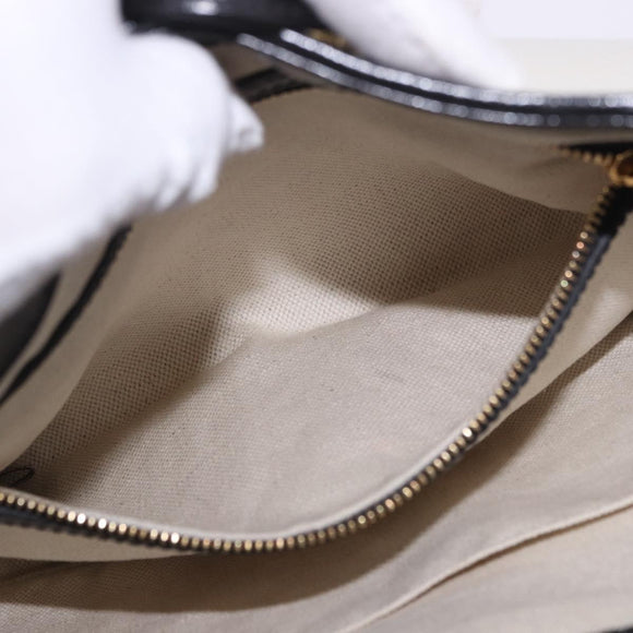 GUCCI New Jackie 1961 Bag Leather 2way White Gold black 636706 Auth 186238V
