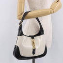 GUCCI New Jackie 1961 Bag Leather 2way White Gold black 636706 Auth 186238V-29