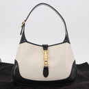 GUCCI New Jackie 1961 Bag Leather 2way White Gold black 636706 Auth 186238V-30