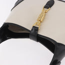 GUCCI New Jackie 1961 Bag Leather 2way White Gold black 636706 Auth 186238V-6