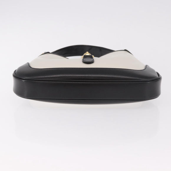 GUCCI New Jackie 1961 Bag Leather 2way White Gold black 636706 Auth 186238V