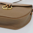 Christian Dior Shoulder Bag Leather Brown Gold Auth 186239A-9