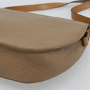 Christian Dior Shoulder Bag Leather Brown Gold Auth 186239A-15