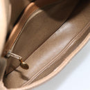 Christian Dior Shoulder Bag Leather Brown Gold Auth 186239A-11