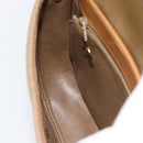 Christian Dior Shoulder Bag Leather Brown Gold Auth 186239A-18