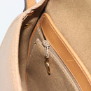 Christian Dior Shoulder Bag Leather Brown Gold Auth 186239A-19