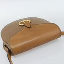Christian Dior Shoulder Bag Leather Brown Gold Auth 186239A-6
