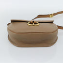 Christian Dior Shoulder Bag Leather Brown Gold Auth 186239A-5