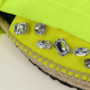 LOEWE Bijou Espadrilles Sandals Canvas Neon Green Auth 186240M-7