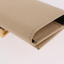 Salvatore Ferragamo Gancini Key Case Leather Ivory Gold Auth 186241A-16