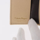Salvatore Ferragamo Gancini Key Case Leather Ivory Gold Auth 186241A-18