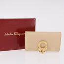 Salvatore Ferragamo Gancini Key Case Leather Ivory Gold Auth 186241A-12