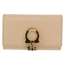 Salvatore Ferragamo Gancini Key Case Leather Ivory Gold Auth 186241A-13