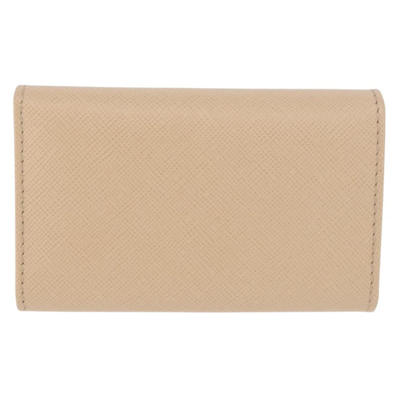 Salvatore Ferragamo Gancini Key Case Leather Ivory Gold Auth 186241A