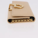 Salvatore Ferragamo Gancini Key Case Leather Ivory Gold Auth 186241A-3