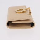 Salvatore Ferragamo Gancini Key Case Leather Ivory Gold Auth 186241A-4
