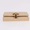 Salvatore Ferragamo Gancini Key Case Leather Ivory Gold Auth 186241A-6