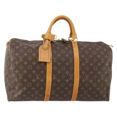 LOUIS VUITTON Monogram Keepall 50 Boston Bag M41426 LV Auth 186242A