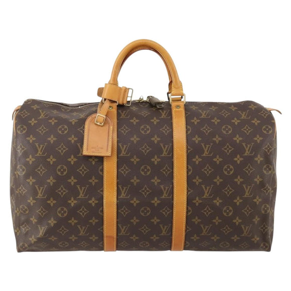 LOUIS VUITTON Monogram Keepall 50 Boston Bag M41426 LV Auth 186242A