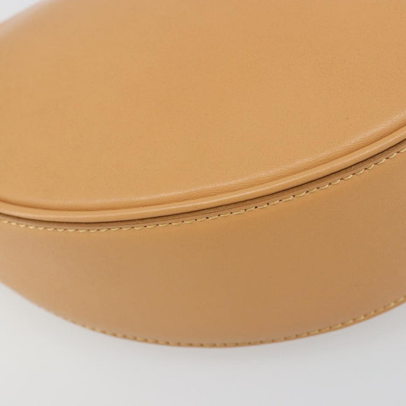 BURBERRY Shoulder Bag Leather Beige Gold Auth 186245A