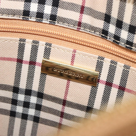 BURBERRY Shoulder Bag Leather Beige Gold Auth 186245A