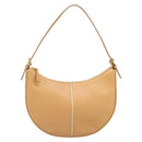 BURBERRY Shoulder Bag Leather Beige Gold Auth 186245A-13