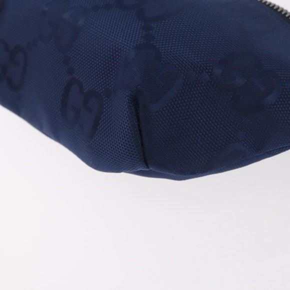 GUCCI GG Canvas Sherry Line Waist bag Navy Red 502095 Auth 186249M