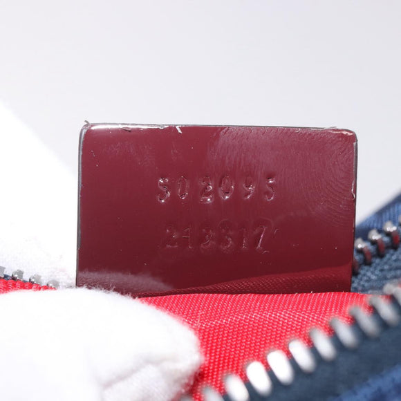 GUCCI GG Canvas Sherry Line Waist bag Navy Red 502095 Auth 186249M