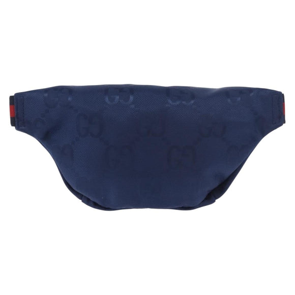 GUCCI GG Canvas Sherry Line Waist bag Navy Red 502095 Auth 186249M
