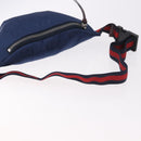 GUCCI GG Canvas Sherry Line Waist bag Navy Red 502095 Auth 186249M-7