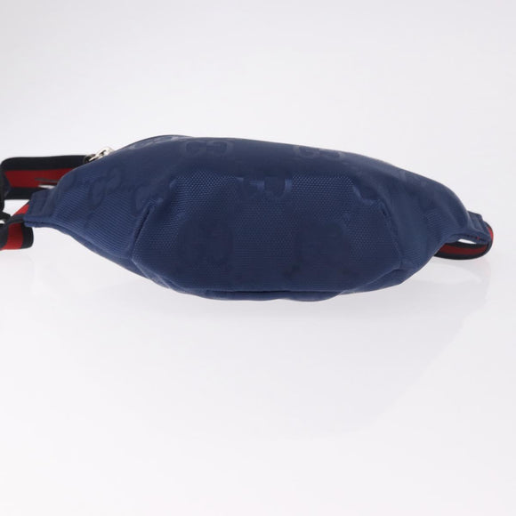 GUCCI GG Canvas Sherry Line Waist bag Navy Red 502095 Auth 186249M