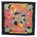 HERMES Carre 90 Scarf ""ART des STEPPES"" Silk Black Auth 186251M-1