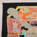 HERMES Carre 90 Scarf ""ART des STEPPES"" Silk Black Auth 186251M-14