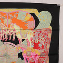 HERMES Carre 90 Scarf ""ART des STEPPES"" Silk Black Auth 186251M-16