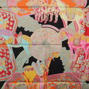 HERMES Carre 90 Scarf ""ART des STEPPES"" Silk Black Auth 186251M-18