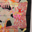 HERMES Carre 90 Scarf ""ART des STEPPES"" Silk Black Auth 186251M-19