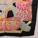 HERMES Carre 90 Scarf ""ART des STEPPES"" Silk Black Auth 186251M-22