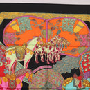 HERMES Carre 90 Scarf ""ART des STEPPES"" Silk Black Auth 186251M-3