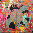 HERMES Carre 90 Scarf ""ART des STEPPES"" Silk Black Auth 186251M-6