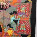 HERMES Carre 90 Scarf ""ART des STEPPES"" Silk Black Auth 186251M-7