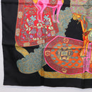 HERMES Carre 90 Scarf ""ART des STEPPES"" Silk Black Auth 186251M-8