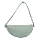 BOTTEGA VENETA INTRECCIATO Shoulder Bag Leather Green Gold Auth 186252SM-1