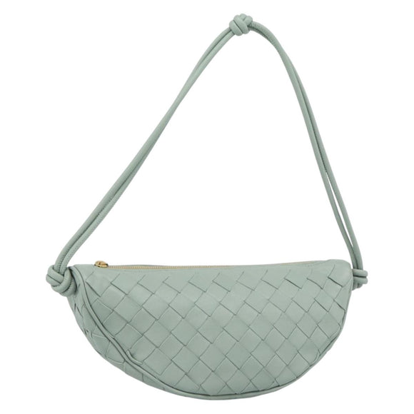 BOTTEGA VENETA INTRECCIATO Shoulder Bag Leather Green Gold Auth 186252SM