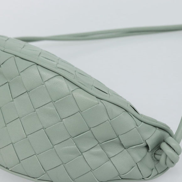 BOTTEGA VENETA INTRECCIATO Shoulder Bag Leather Green Gold Auth 186252SM