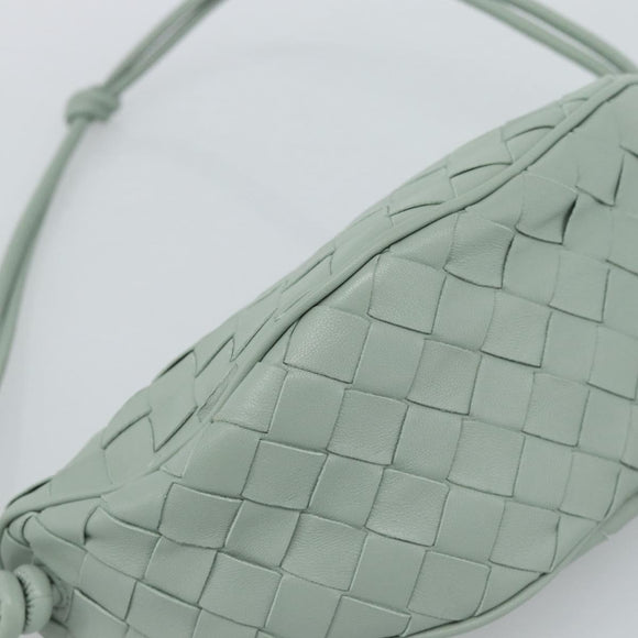 BOTTEGA VENETA INTRECCIATO Shoulder Bag Leather Green Gold Auth 186252SM
