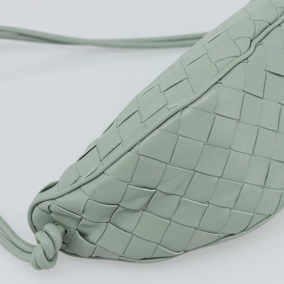 BOTTEGA VENETA INTRECCIATO Shoulder Bag Leather Green Gold Auth 186252SM